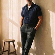 The Short Sleeve Mercier 160 in Deep Navy Indian Cotton Gallery 2