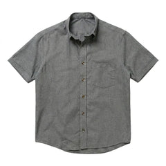 The Short Sleeve Atticus 160 in Pepper & Salt Pinpoint Oxford Cotton