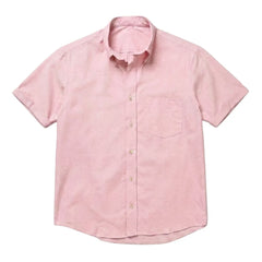 The Short Sleeve Atticus 160 in Blush Pop Pinpoint Oxford Cotton
