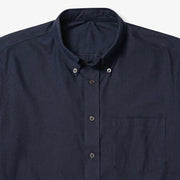 The Short Sleeve Atticus 160 in Deep Navy Indian Cotton