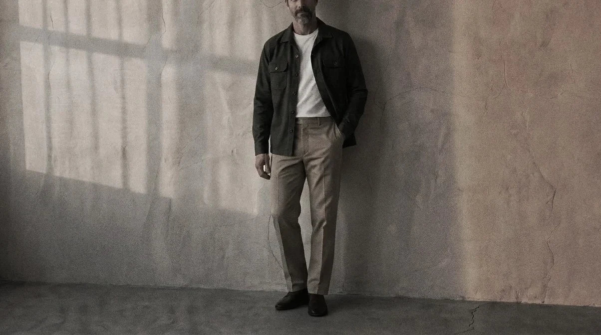 The Fletcher 320 in Burnt Umber Cotton Chino worn