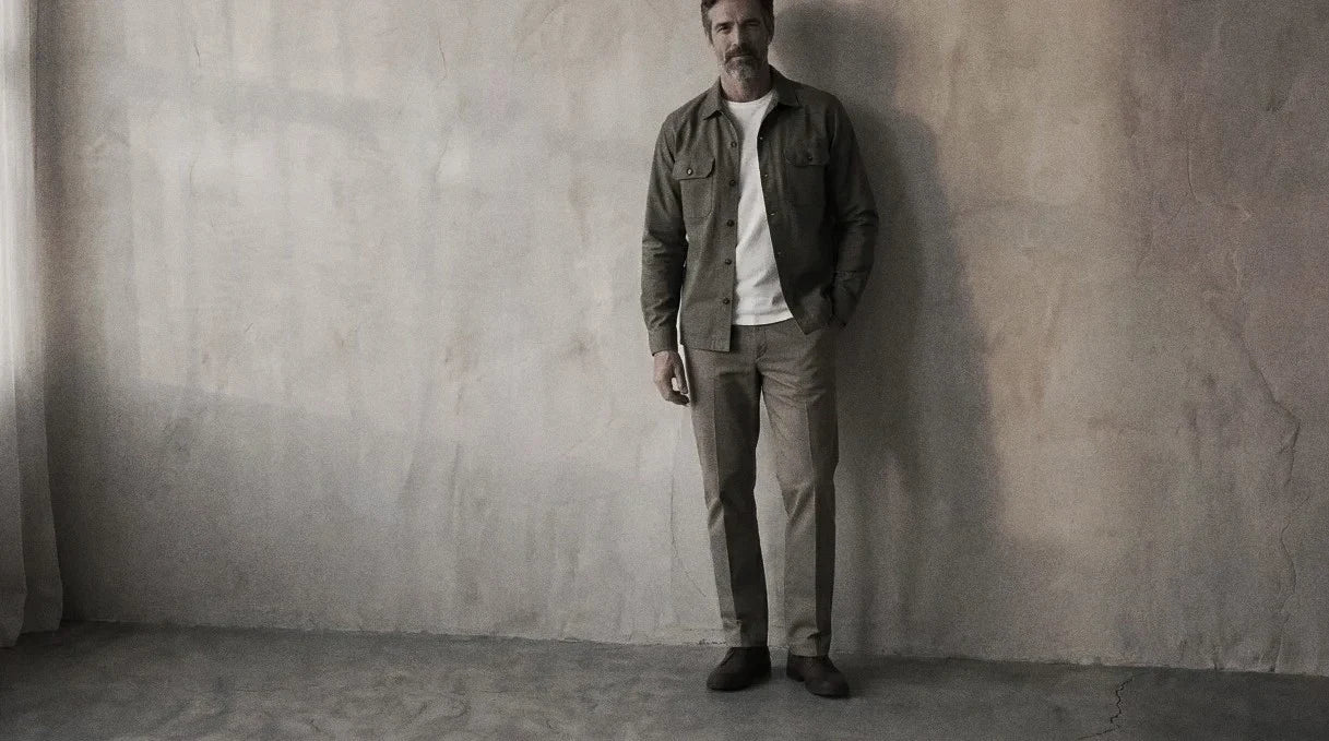 The Fletcher 280 in Ashwood Twilled Cotton worn