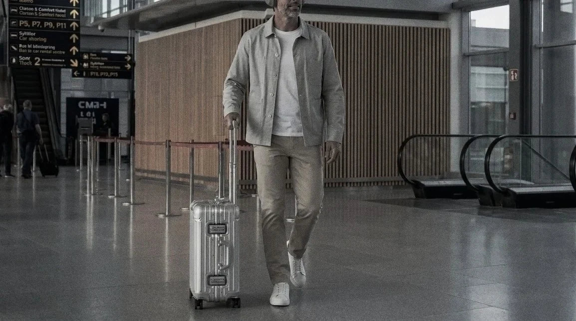 The Conrad 280 in Ash Grey Twilled Cotton worn