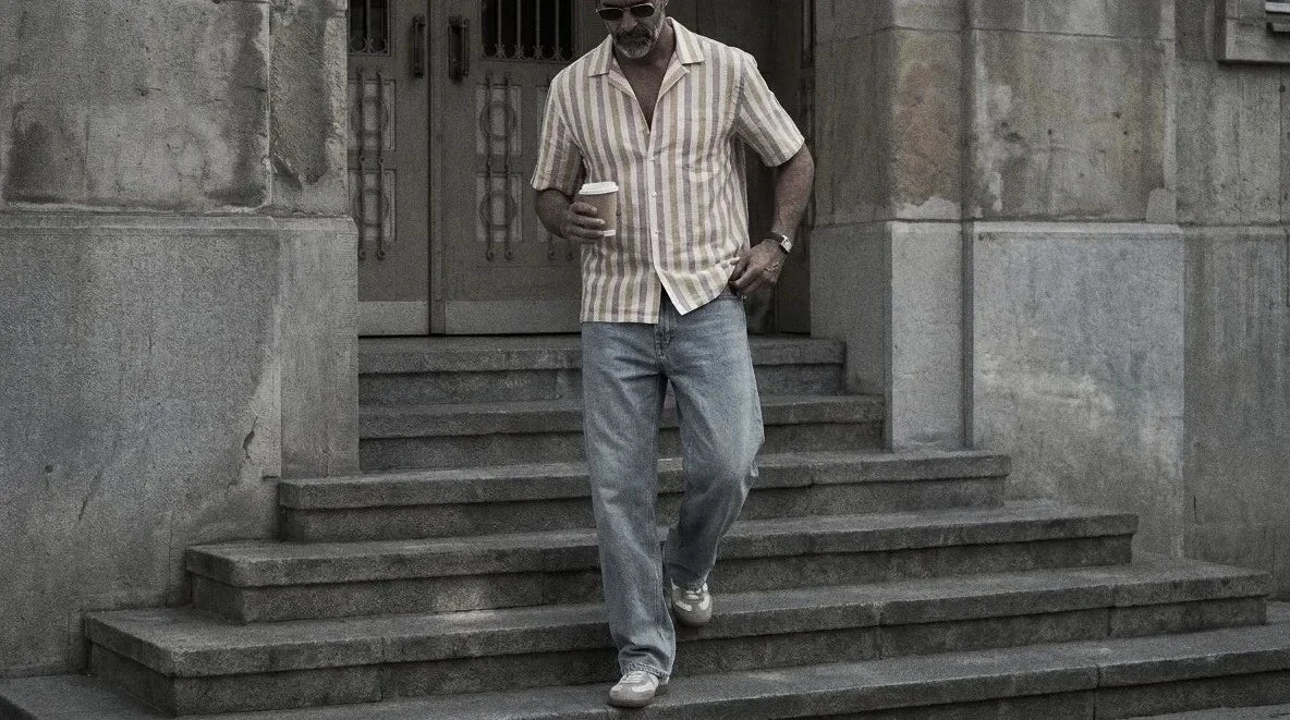 The Fleming 92 in Jaipur Cabana Khadi Cotton worn