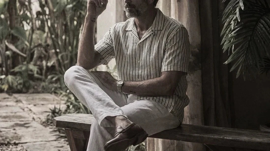 The Fleming 78 in Nalla Streaks Khadi Cotton worn