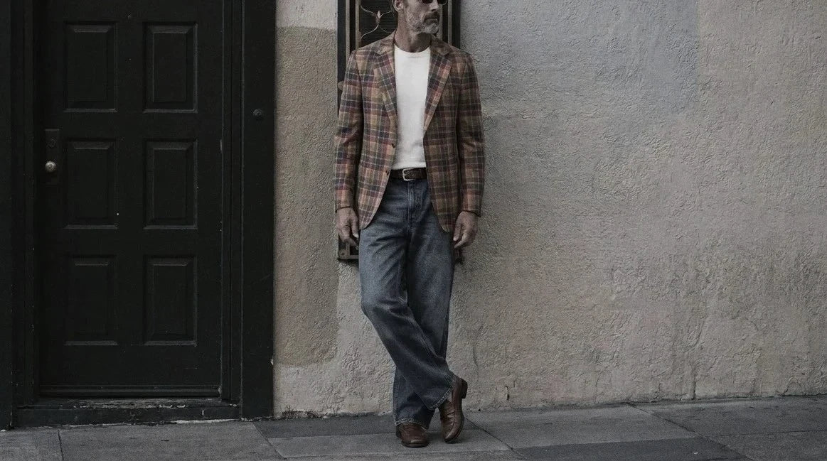 The Newman 225 in Tulum Madras Khadi Cotton worn