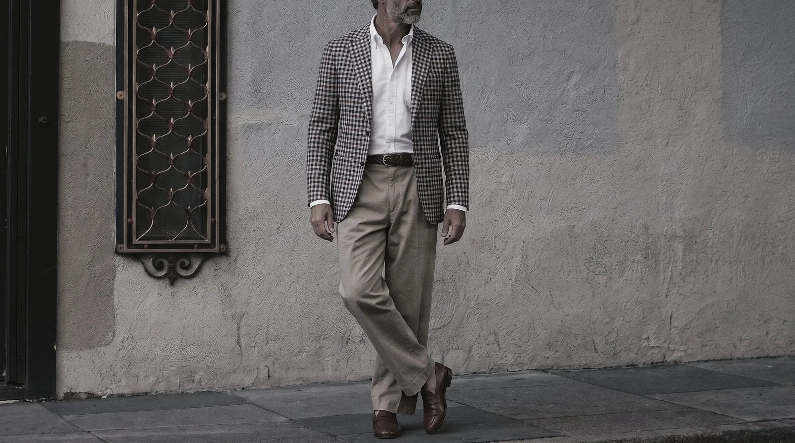 The Newman 314 in Highland Crimson Khadi Cotton worn
