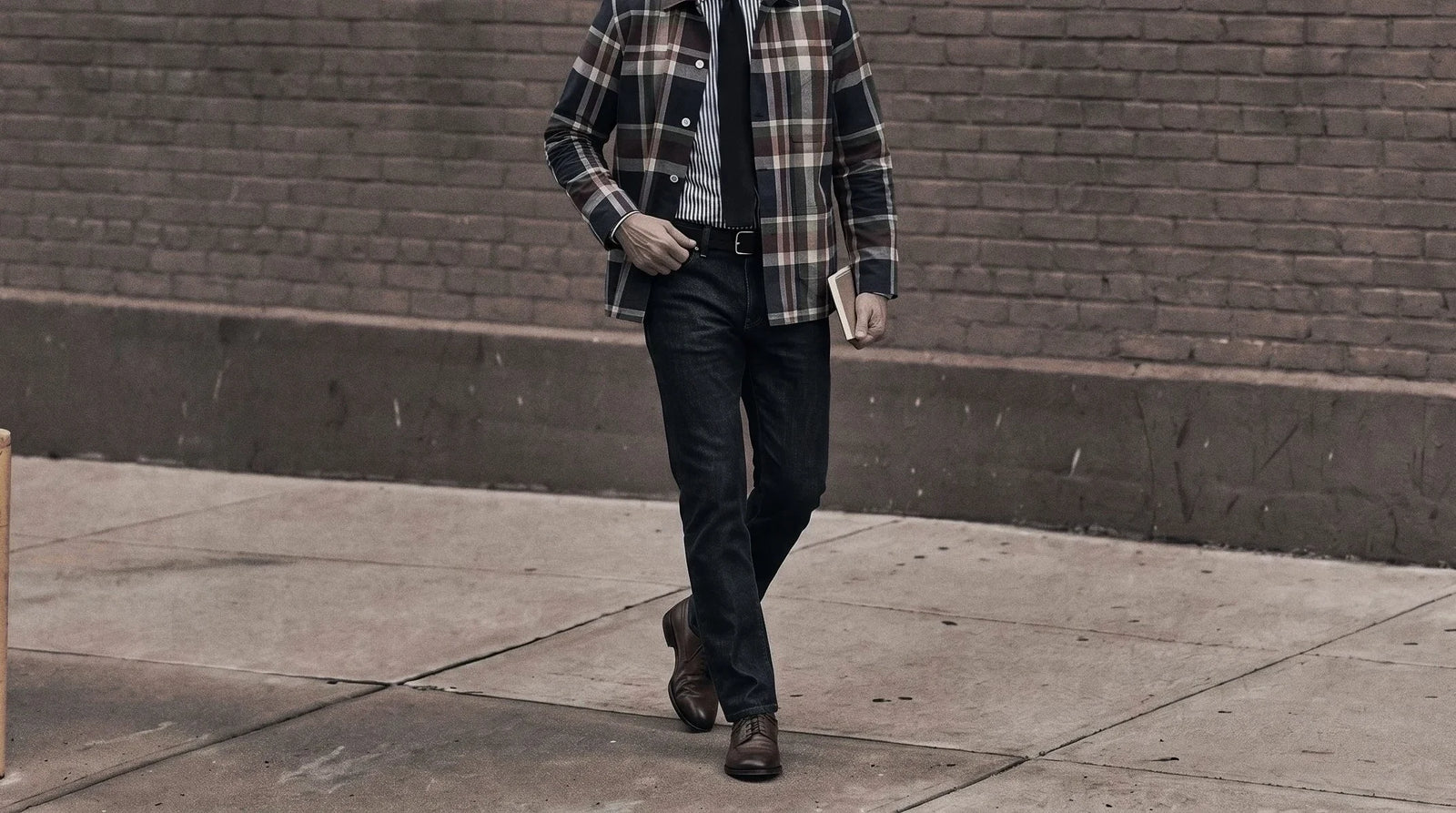 The Conrad 314 in Highland Crimson Khadi Cotton worn