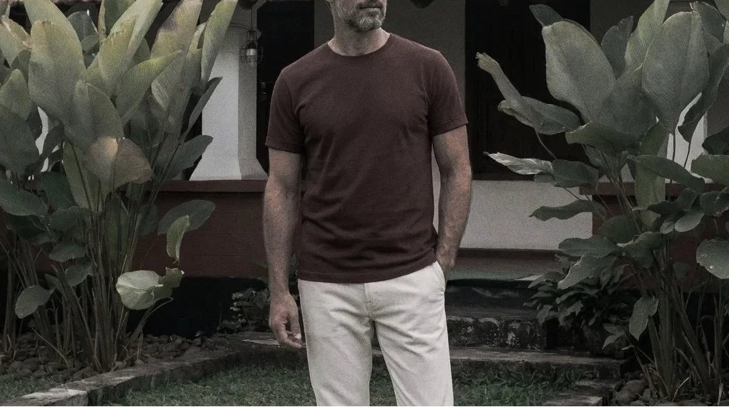 The Sawyer 260 in Barolo Indian Cotton worn