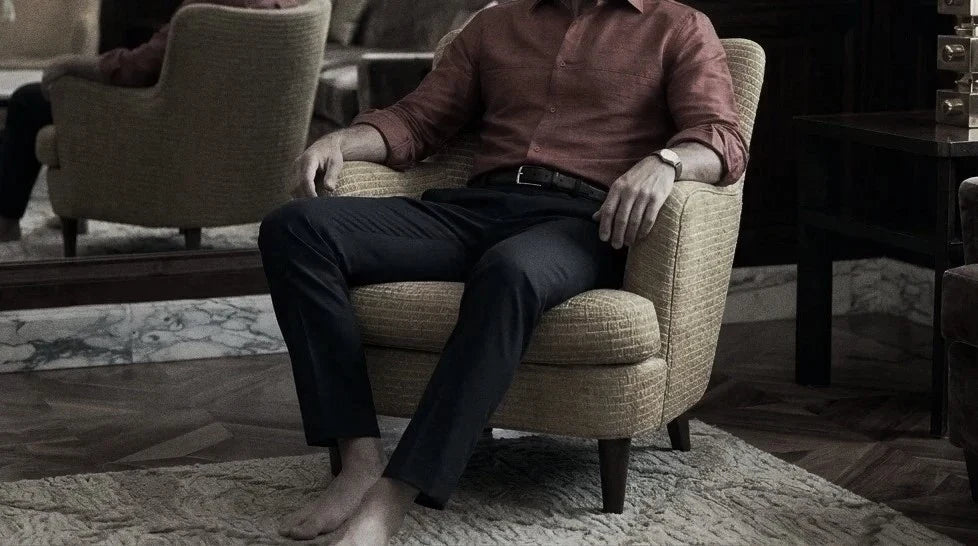 The Jack 150 in Tussar Red Silk worn