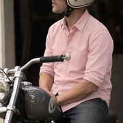 The Jack 120 in Misty Pink Cotton Flax — Model (1:1)