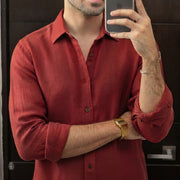 The Jack 120 in Cranberry Red Cotton Flax